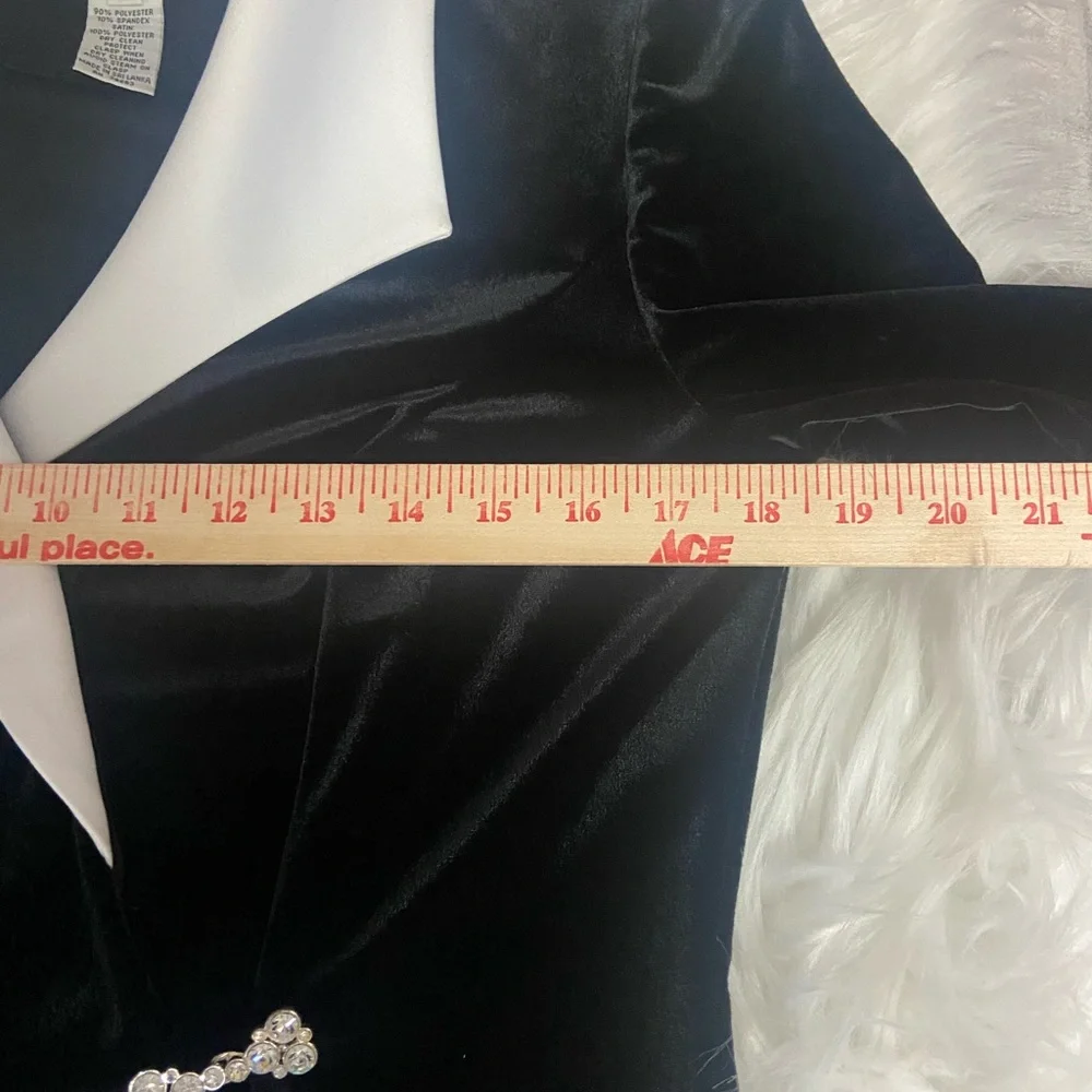 Alex Evenings Sz M Elegant Black Velvet Women's Jacket - Picture 8 of 10